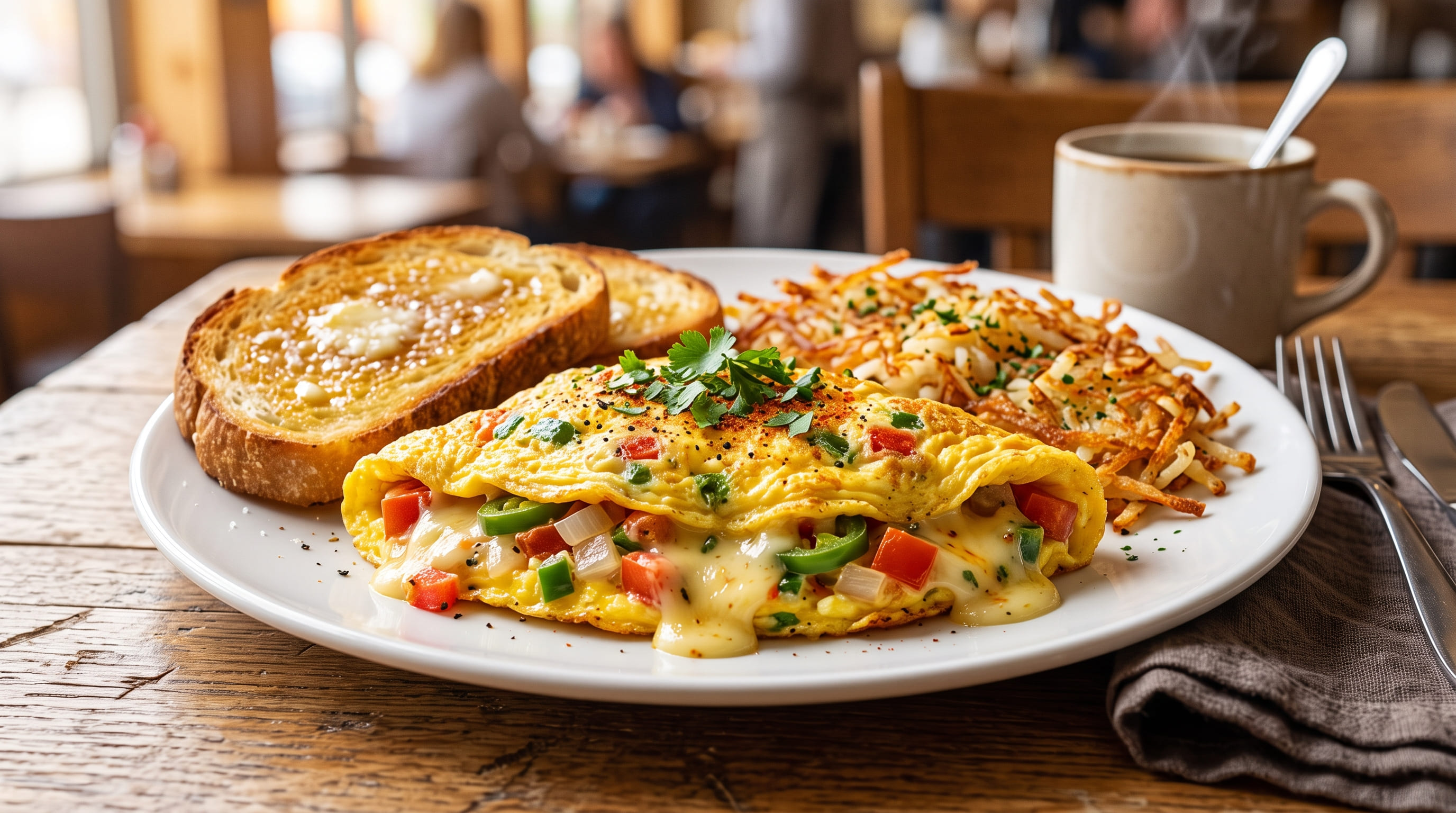 Cheesesteak Omelet Breakfast
