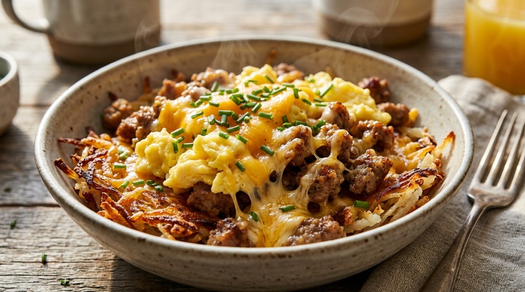 Ham Egg & Cheese Hashbrown Bowl