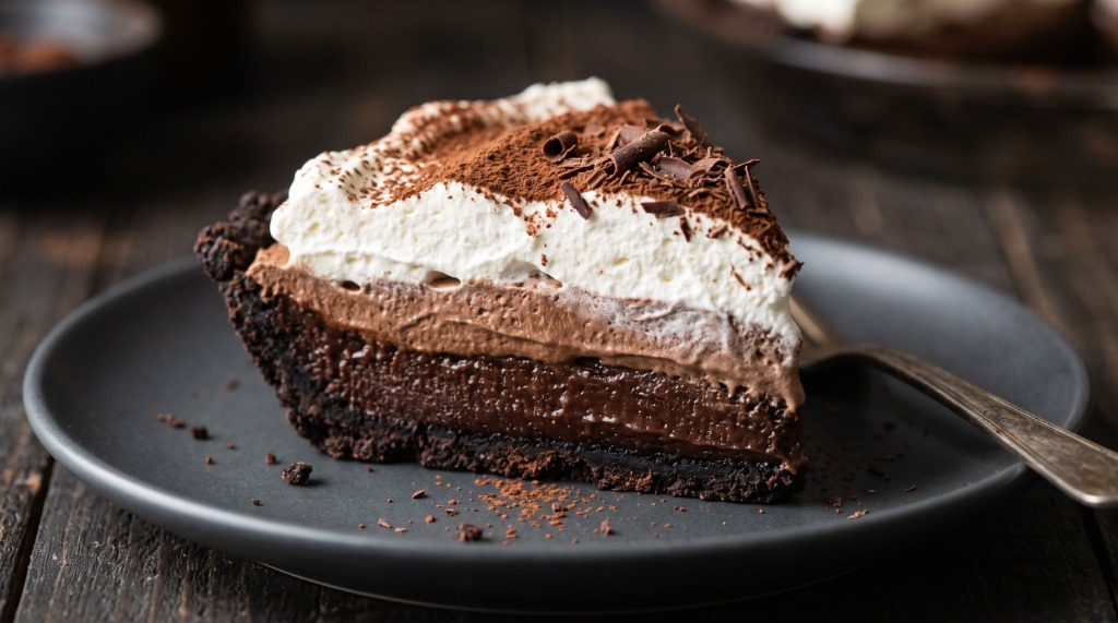 Southern Triple Chocolate Cream Pie Slice